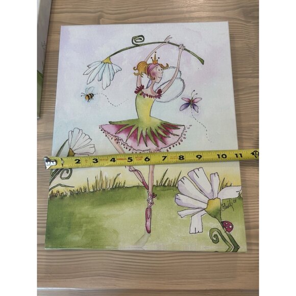 Bright Princess Twinkle Fairy Flower Girls Room Canvas Wall Art Pristine Signed - Picture 7 of 11